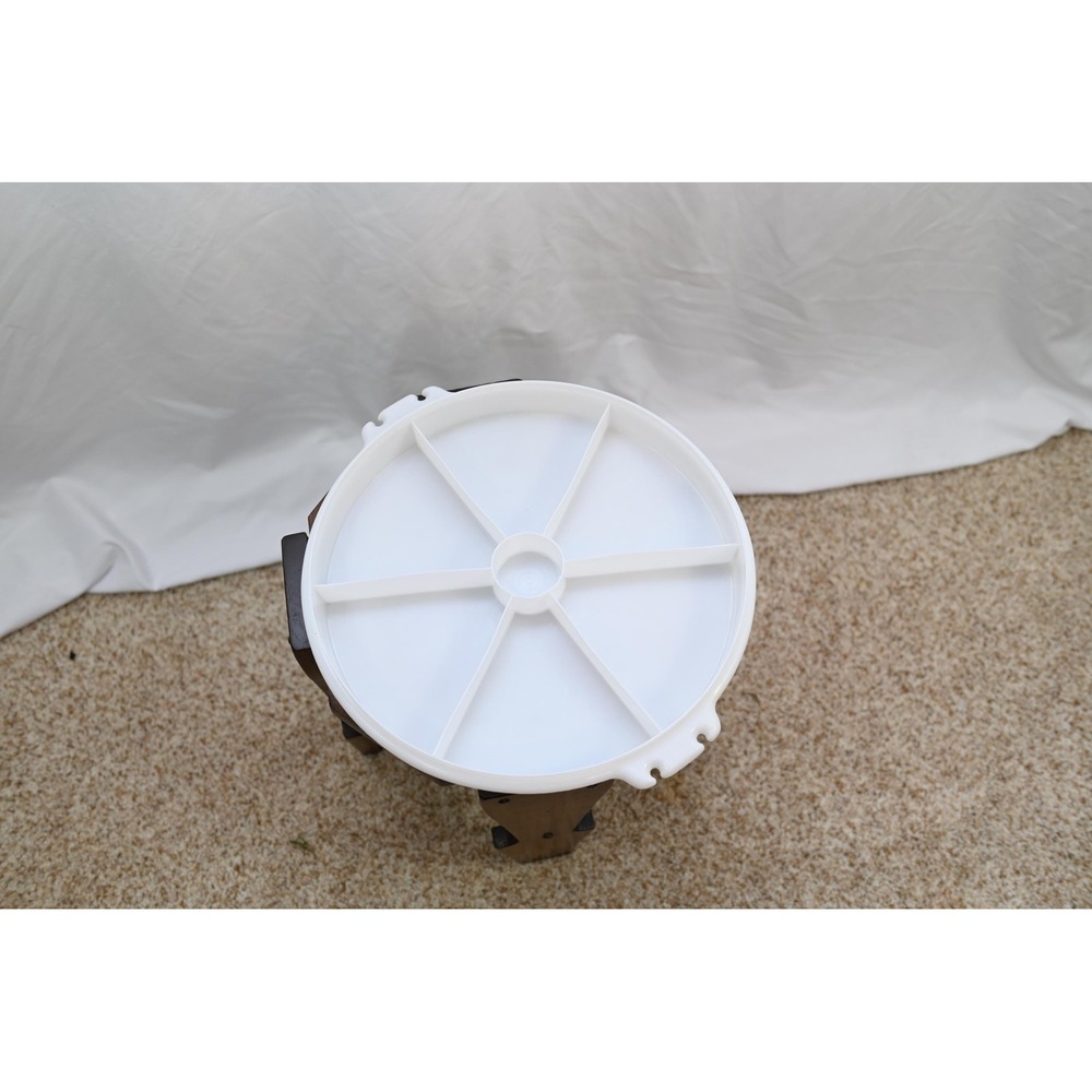 Vintage Tupperware Veggie Tray with Lid White Circular Serving Platter 13x2